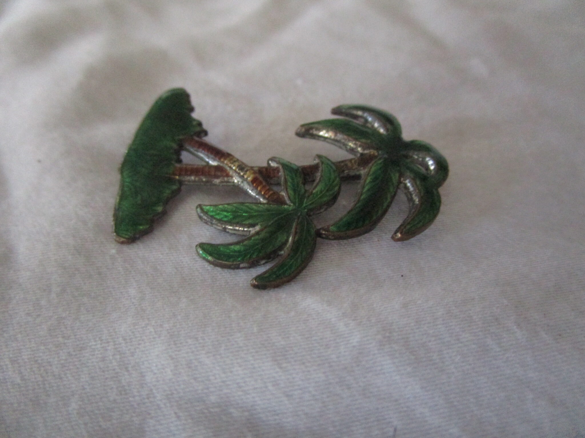 Palm Tree Pin Antique Enameled Brooch Pin Palm Trees - Etsy