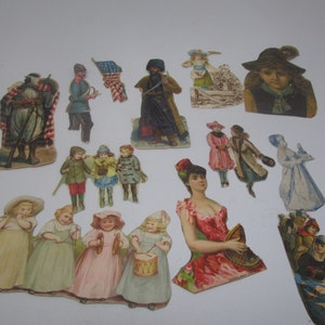 19th Century Antique Victorian Cut Out Lot Great for Scrapbooking