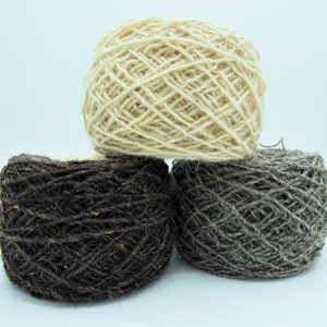 3 Gomitoli 100% LANA Sarda, 300 gr., colore naturale del vello della pecora