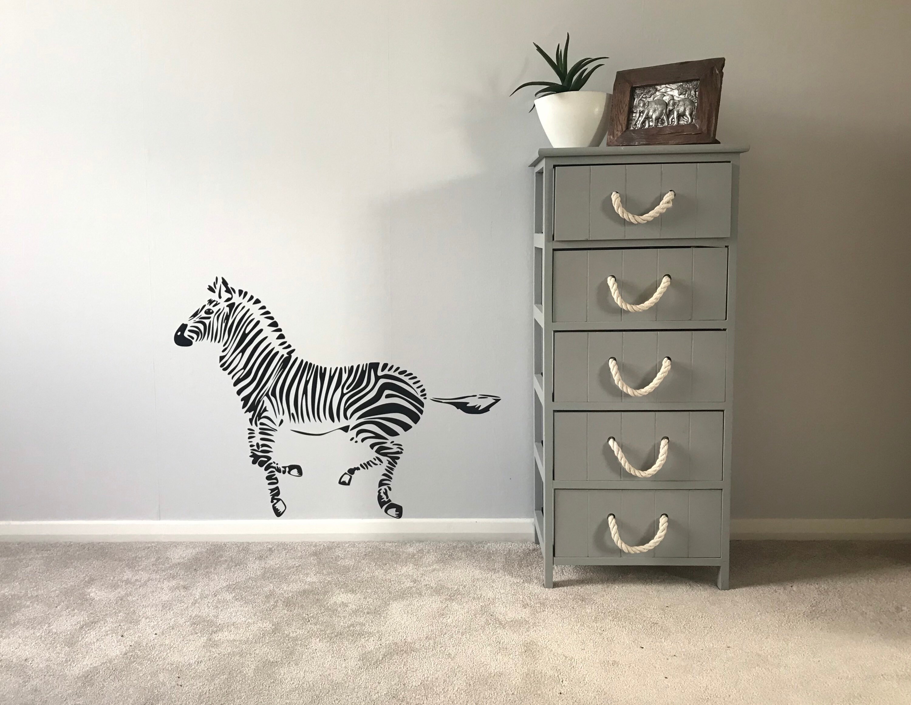 Running Zebra Wall Art Etsy