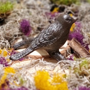 Cast Iron Brown Bird on Branch Vintage Style