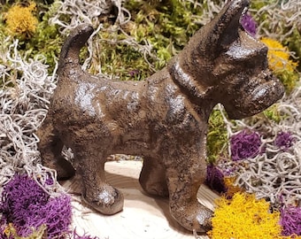 Cast Iron Metal Animal Scottie Dog Scottish Terrier Pet Figurine Home Toy Decor