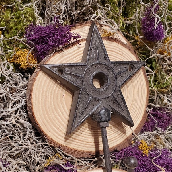 Cast Iron Metal Star Bathroom Hat Coat Robe Wall Hook Home Western Cabin Decor