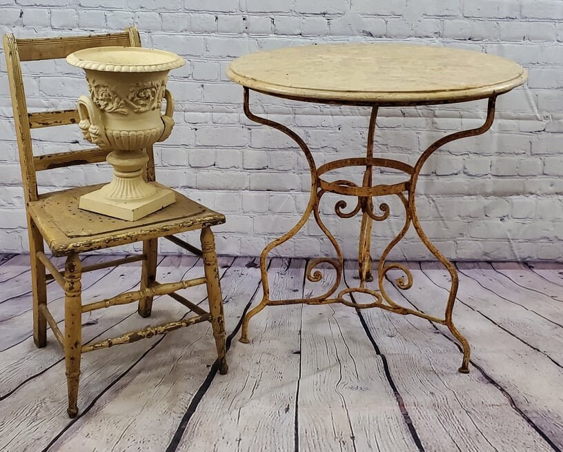 Antique French Victorian Foyer Entry Table-marble-wrought Iron - Etsy