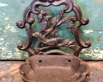 Comedero victoriano de hierro fundido para semillas, baño para pájaros, jardín, patio, decoración del hogar