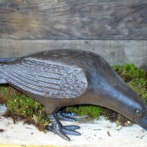 Cast Iron Crow Head Down Home and Office Figurine Decor-Halloween-black crow