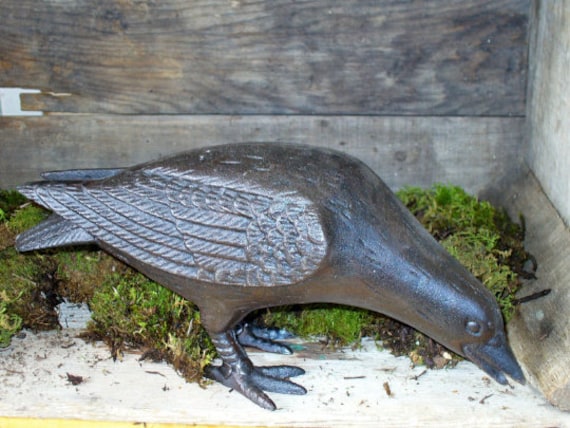 Cast Iron Crows Home and Office Figurine Decor-halloween-black