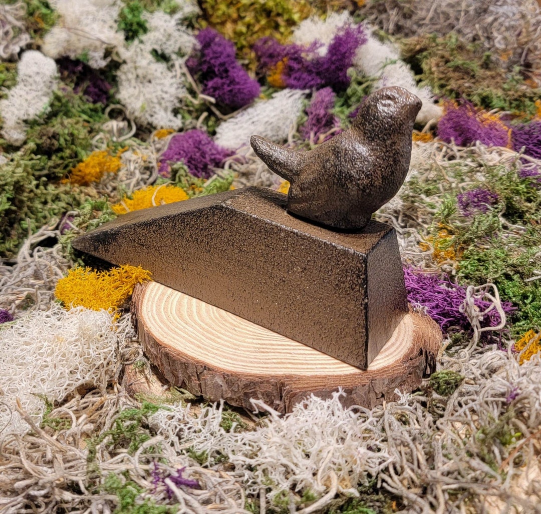 Cast Iron Bird Door Stop Metal Animal Door Stop Wedge Home Office Cabin