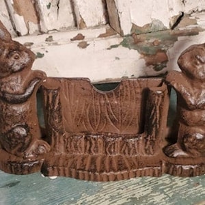 Cast Iron-Bunny Card holder-Business card holder-card holder-Bunny Rabbit-Business