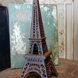 Paris Eiffel Tower Candle Votive Tealight Cast Iron Metal Holder Home Decor