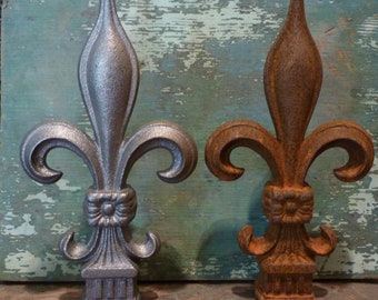 Cast Iron Metal Fleur-de-Lis Finial Home Garden Yard Lawn Fencing Hardware Decor