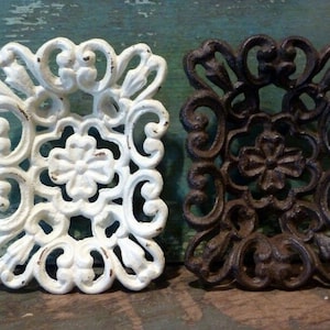 Cast Iron Four Leaf Clover Soap Card Dish Sponge Holder Home Kitchen Bath Decor