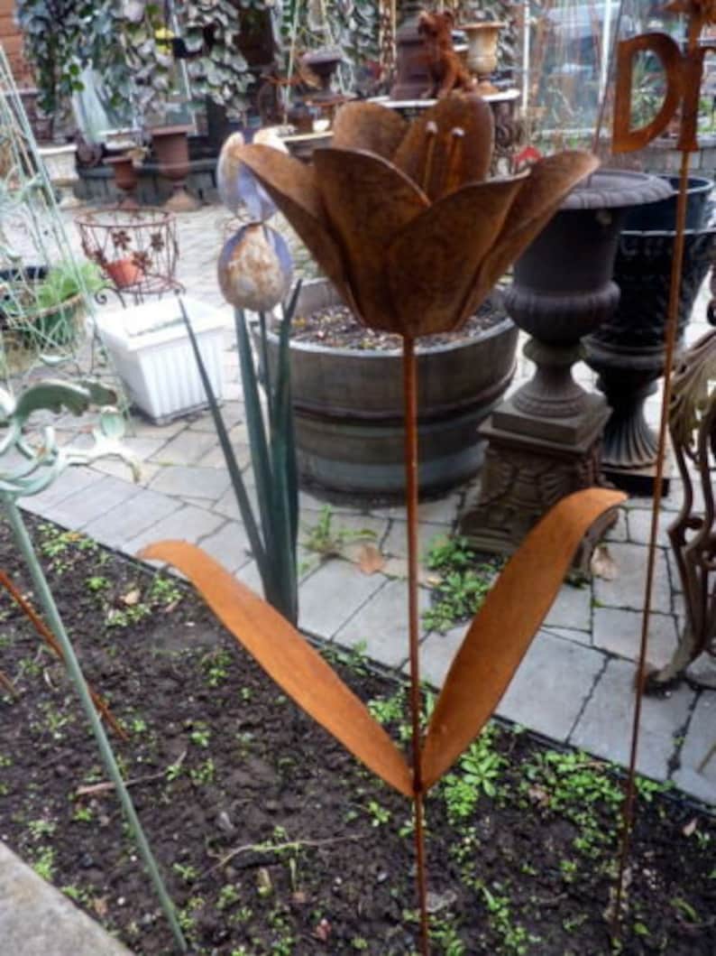 Cut Iron Metal Tulip Flower Plant Stake Garden Landscape Lawn | Etsy