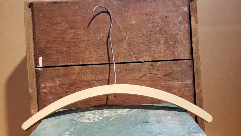 Set of 4 Antique Wooden Hangers Metal Hook
