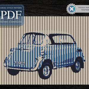 ISETTA RETRO, Isetta, Bmw 600, Oldtimer, Vehicle, Car, Monochrome, Minimalist, Cross Stitch Chart, Download Pdf, Cross Stitch Art