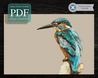 Kingfisher, Ice Bird - Cross Stitch Pattern pdf, Instant Download, Animal, Counted Cross Stitch Pattern, Modern Design, Chart Template