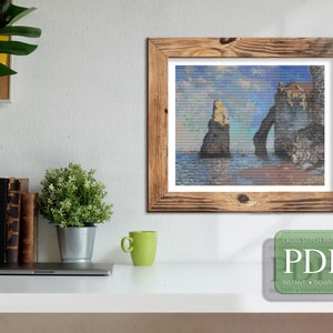 CLIFFS on the BEACH - The Great Historic Paintings - Cross Stitch Pattern pdf, Instant Download, Counted Cross Stitch Embroidery Chart