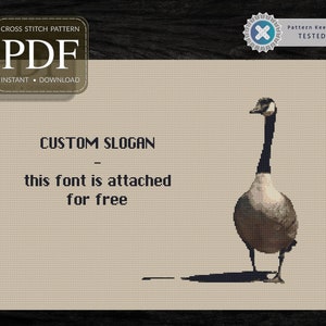 WILDGOOSE, Gans, Bericht, Pdf-downloadgrafieken, Instant Download, Modern Cross Stitch Chart, Cross Stitch Pattern