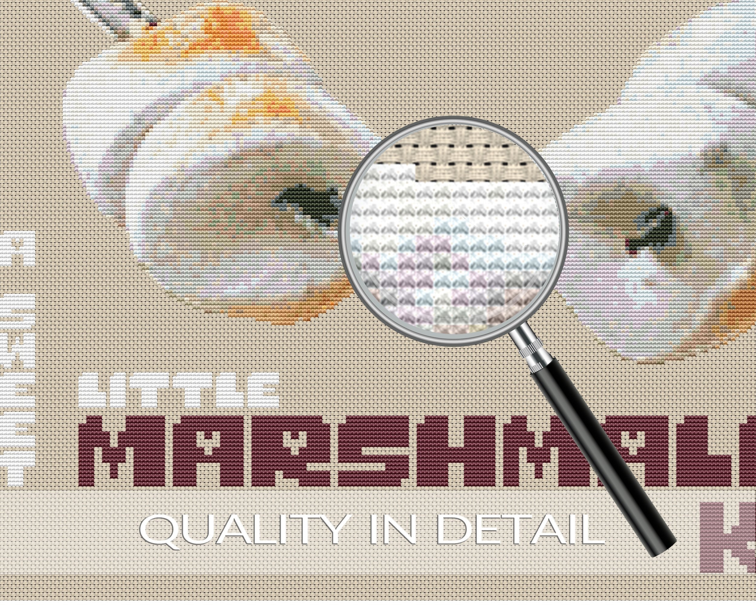MARSHMALLOW KISS, Marshmallow, Marshmallows, Kiss, Cross Stitch Designs