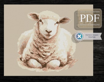 Lamb -  Cross Stitch Charts For Instand Download