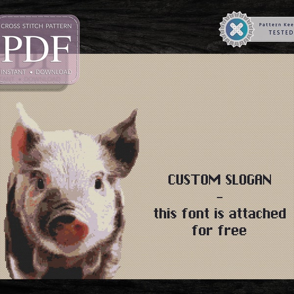 LUCKY PIG, Lucky Pig, Pig Snout, Piggy, Cross Stitch Pattern, Modern Cross Stitch Pattern, Counted Chart, Instant Download, Download Pdf