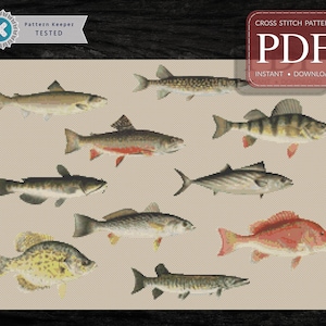 FOOD FISHES, Food Fishes, Fish, Fishes, Cross Stitch Patterns, Cross Stitch Designs With Graphs Pdf, Modern Cross Stitch Chart