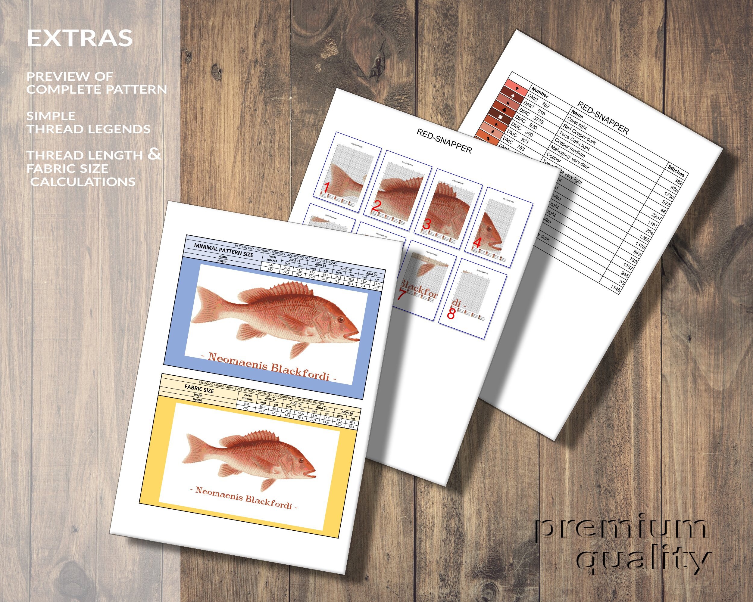 RED SNAPPER, Snapper, Fish, Food Fish, Cross Stitch Designs With Graphs ...