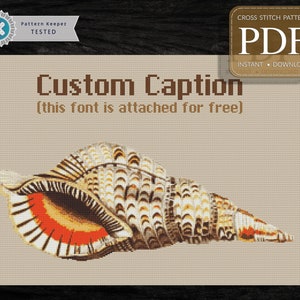 LONGHOUSE SHELL, Shell, Conch, Conch Shell, Counted Chart, Cross Stitch Pattern, Instant Download, Pdf Download Charts, Cross Stitch Chart