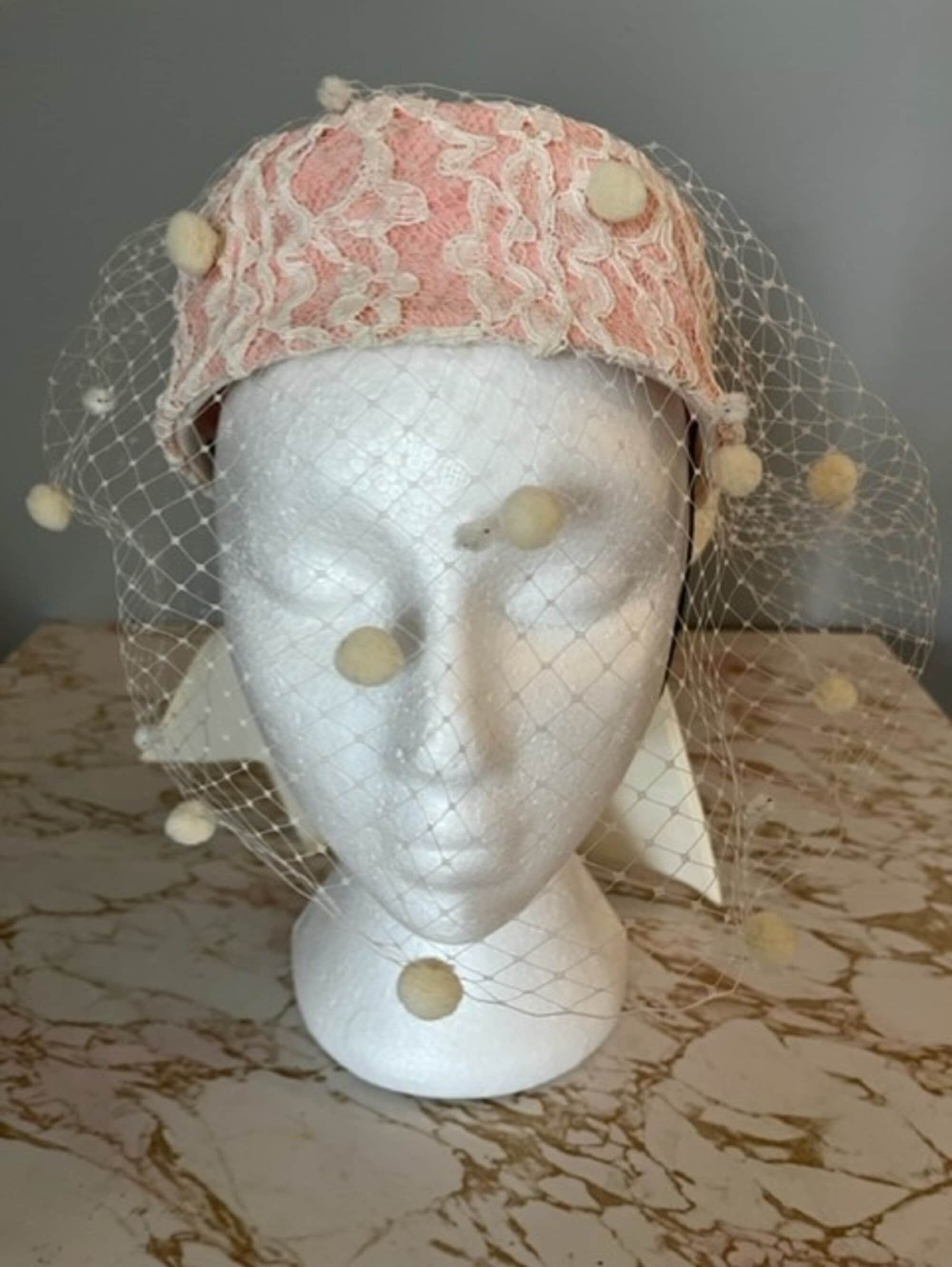 Pill Box Hat by WHITTALL & SHON Whittall & Shon Exquisite Purple Rosettes With Netted Veil  main image 3