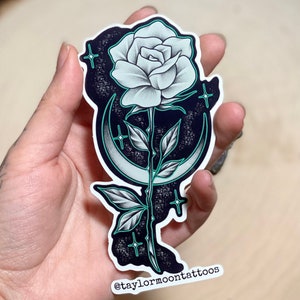 Rose and Moon Sticker