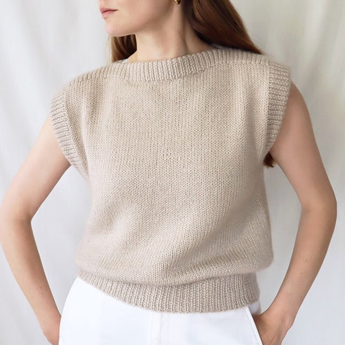 Vest PATTERN Easy to Knit Advanced Beginner to Intermediate Etsy UK
