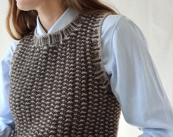 MATSUFUJI Raven Pattern Knit Vest サイズ3 Knitting Pattern - Wave Vest - Etsy