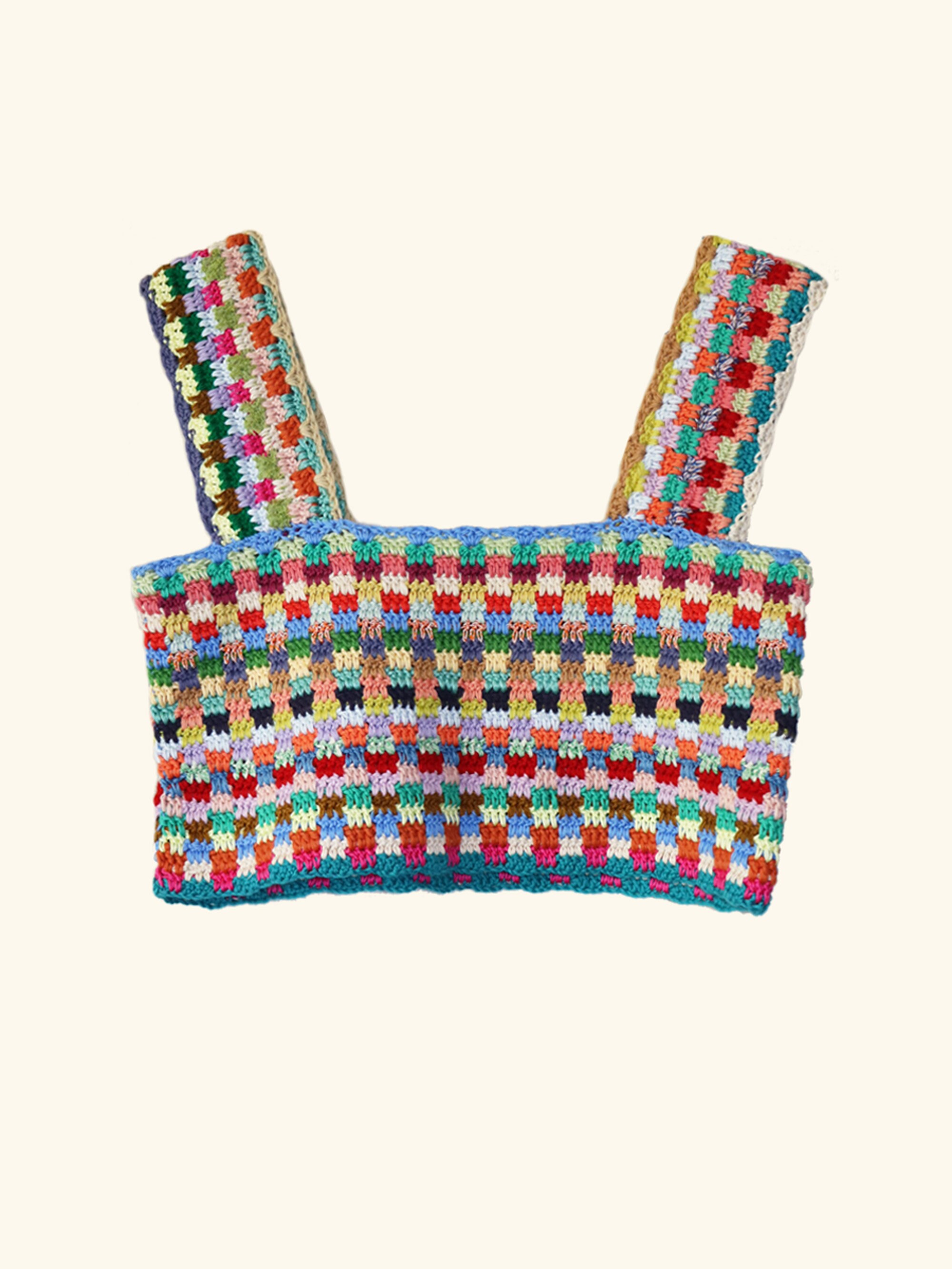 block crochet knit tops 柄GRN5 Free Beginner Patons Colorblock Top Crochet Pattern