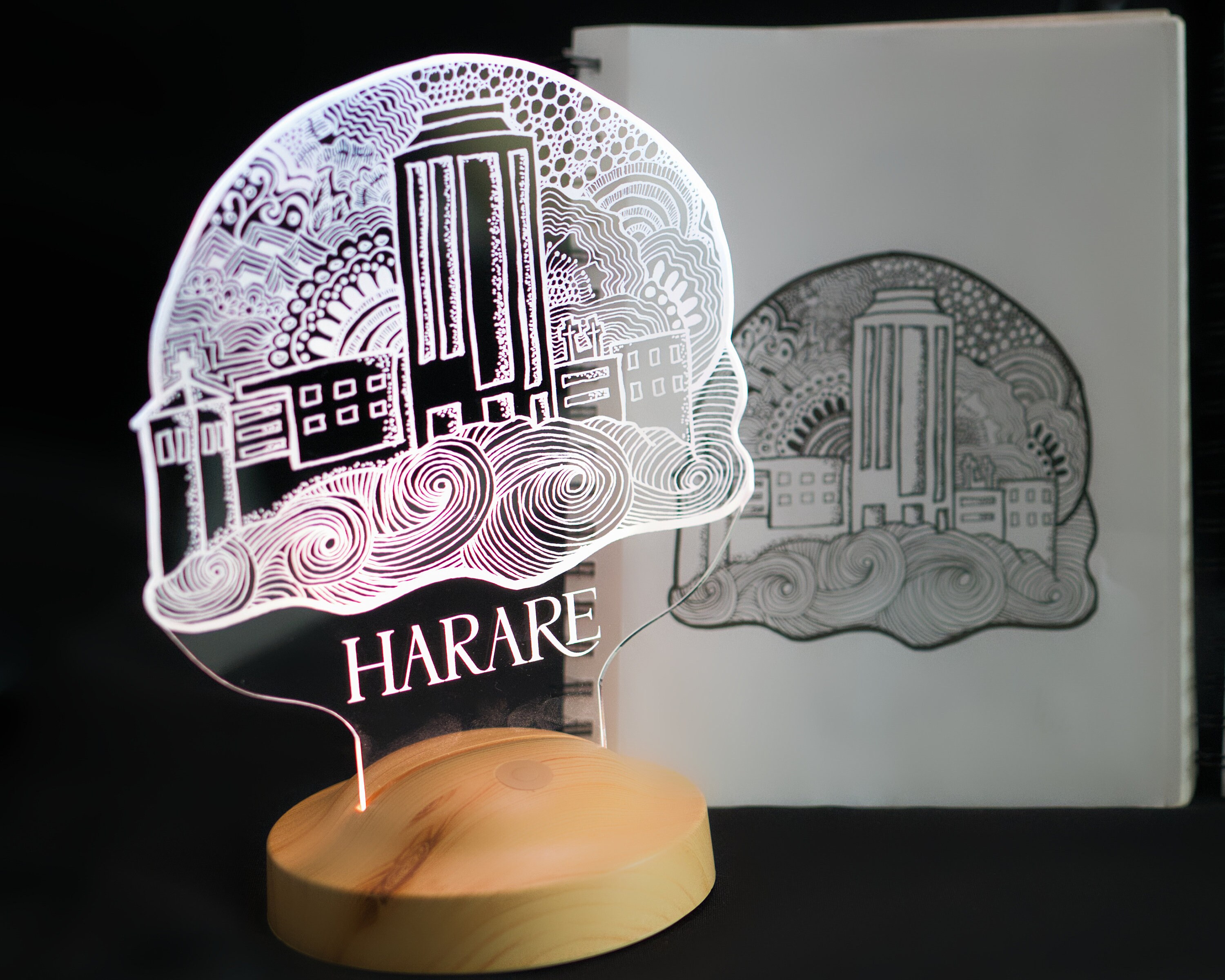 Harare Led Lamp, Wedding Gift, Anniversary Gift, Enchanted Lamp