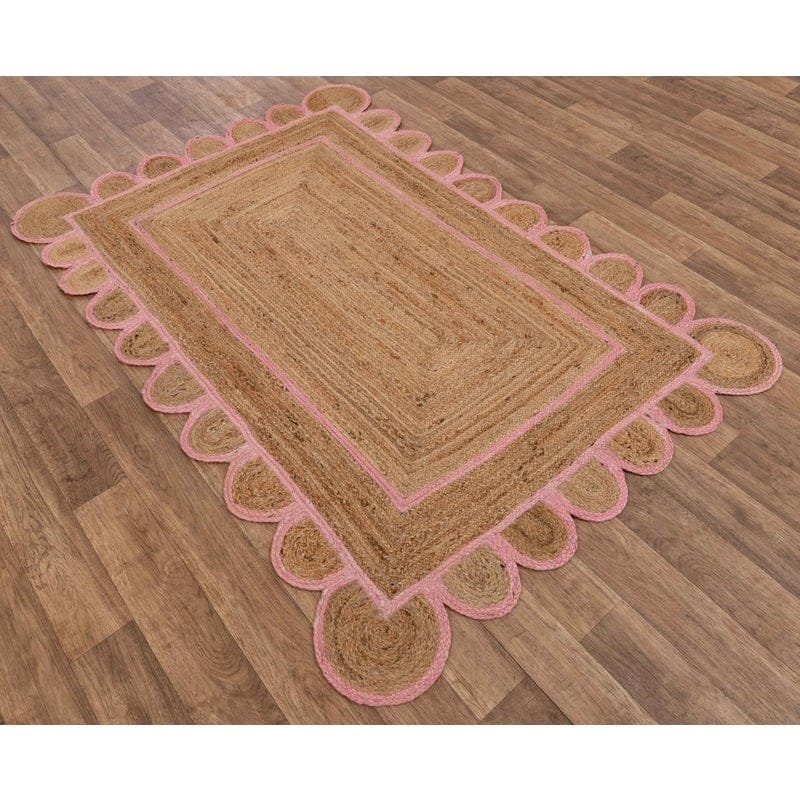 8x10 Braided Scalloped Jute Rug Scallop Rug Boho Rug Etsy UK