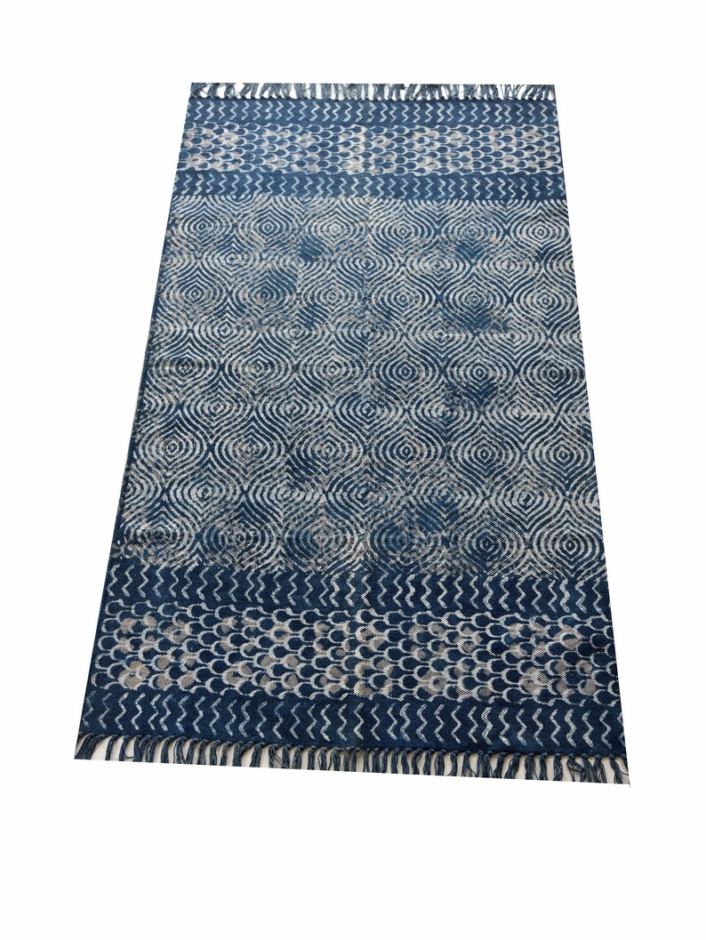 8x10 Ft Hand Made Area Indigo Boho Rug Printed Cotton Area Rugs,Home/&Living Room Area Rugs 4X6 Ft,8x10 Ft Custom All Size Rag Rug