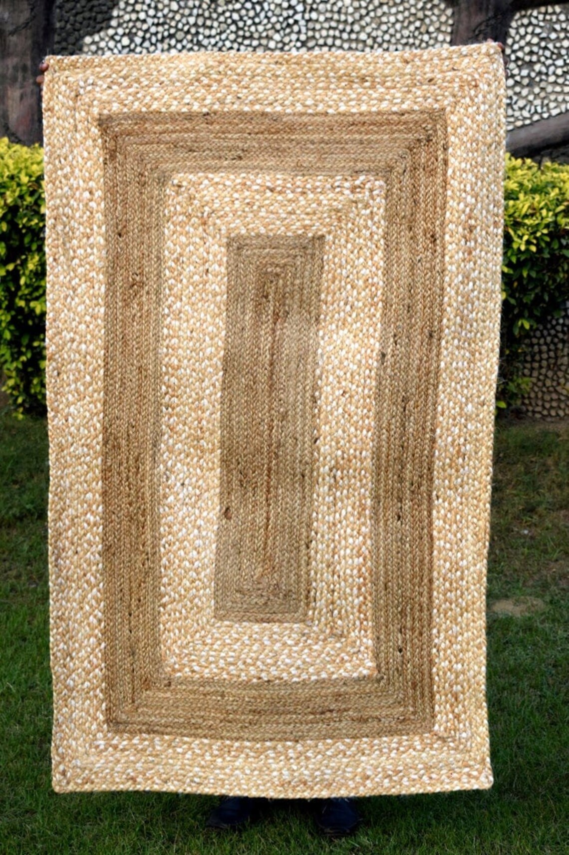 4x6 5x8 6x9ft Braided Hemp Area Rug Made of Straw Round Etsy