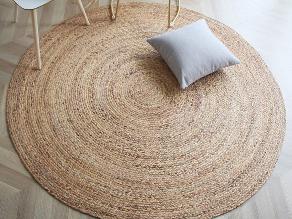 4x4 5x5 6x6 7x7 8x8 Ft. Round Table Rug in Palm/rag Rugs/ Etsy