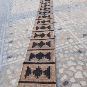 2x6 Ft Runner Black And White Kilim Rug,Handwoven,Jute Rug Handmade Kilim Dhurrie Rug Traditional Indian Geometric Home Oriental