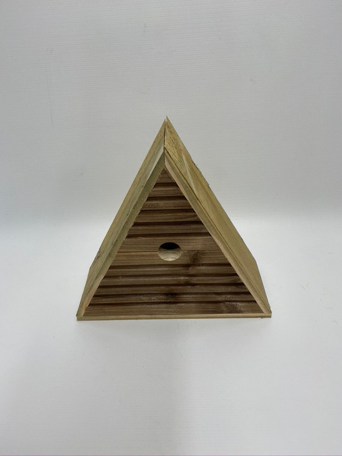 Triangular Bird House Triangular Wooden Birdhouse: Wall Mounted Pine & Oak Bird Box - Etsy UK