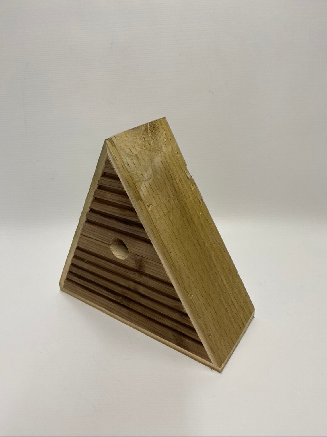 Triangular Bird House Triangular Wooden Birdhouse: Wall Mounted Pine & Oak Bird Box - Etsy UK