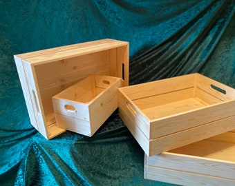 Handmade Storage Crates |  Christmas Box | Veg box | Fruit box | Stackable Box | Personalised