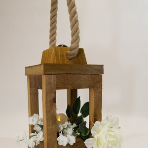 Wooden Lantern / Garden / Party light / Wedding / Decoration / Rustic Lamp imagem 4