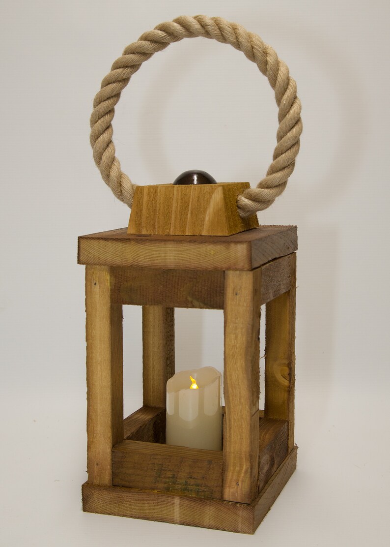 Wooden Lantern / Garden / Party light / Wedding / Decoration / Rustic Lamp imagem 7