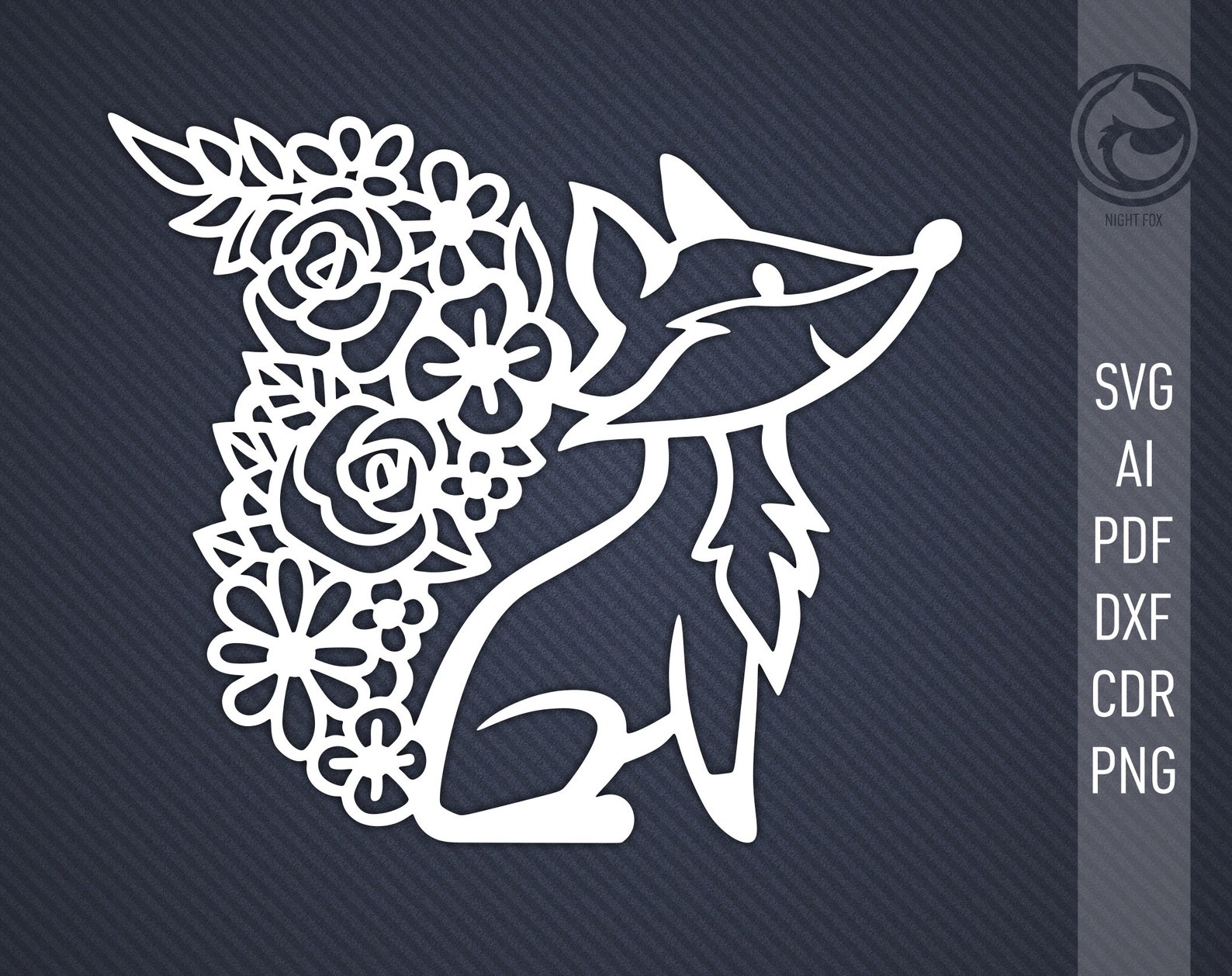 Floral Fox SVG-Datei Fuchs Dxf geschnitten E-Dateien für | Etsy