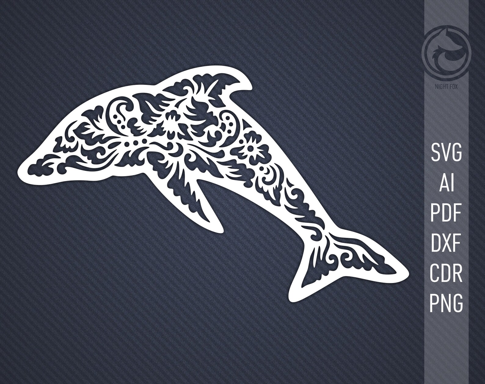 Floral dolphin SVG file dolphin dxf cut files for cricut | Etsy