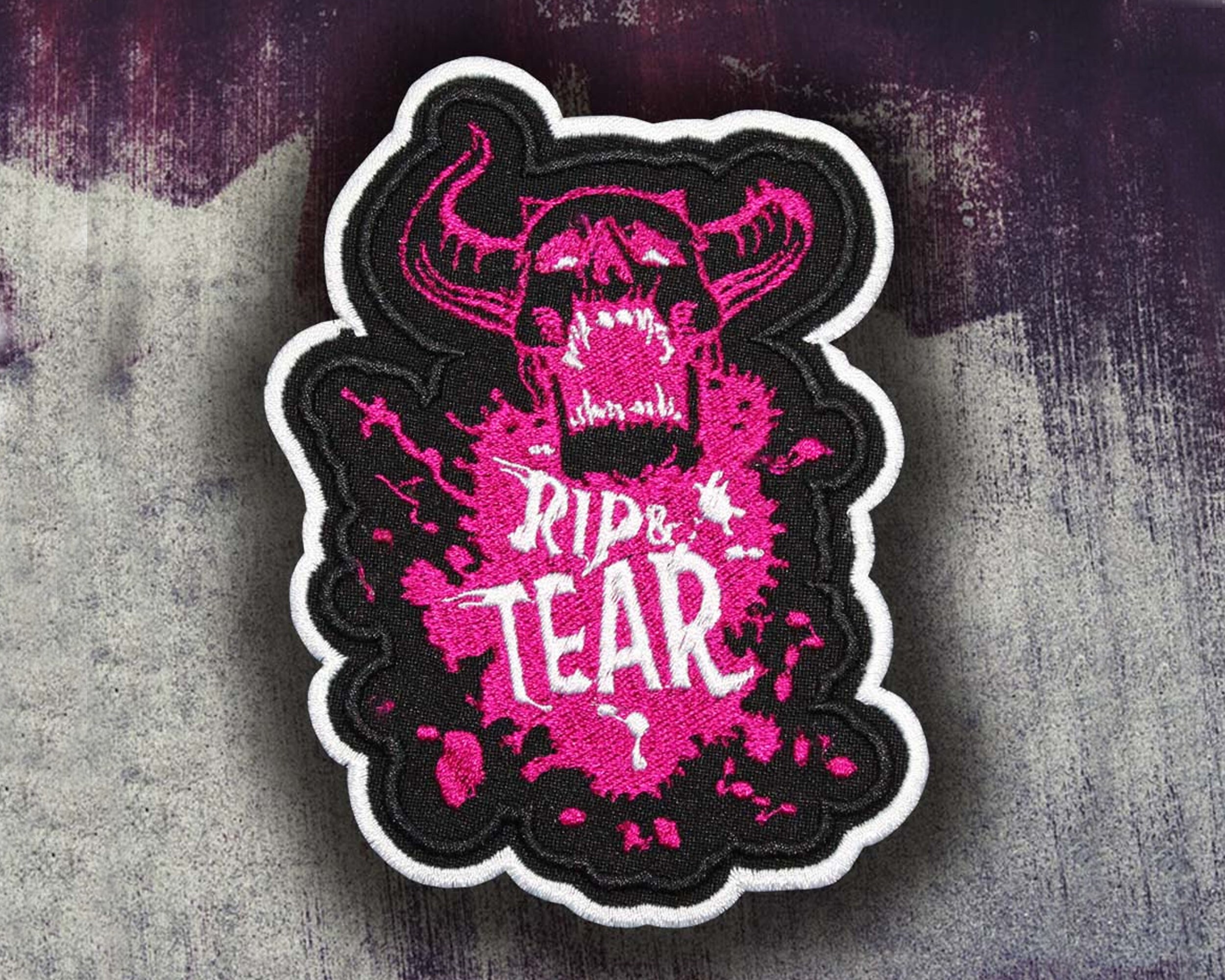 DOOM Rip and Tear Embroidered Sew-on Hook & Loop Patch Iron-on DOOM Rip and Tear Embroidered Sew-on Hook & Loop Patch Iron-on