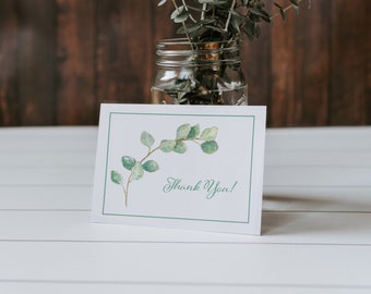 Eucalyptus  Thank You Cards, Blank Thank You Cards, Botanical