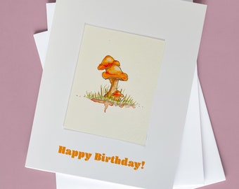 Custom Watercolor Birthday Card With Removable One-of-a-kind Painting