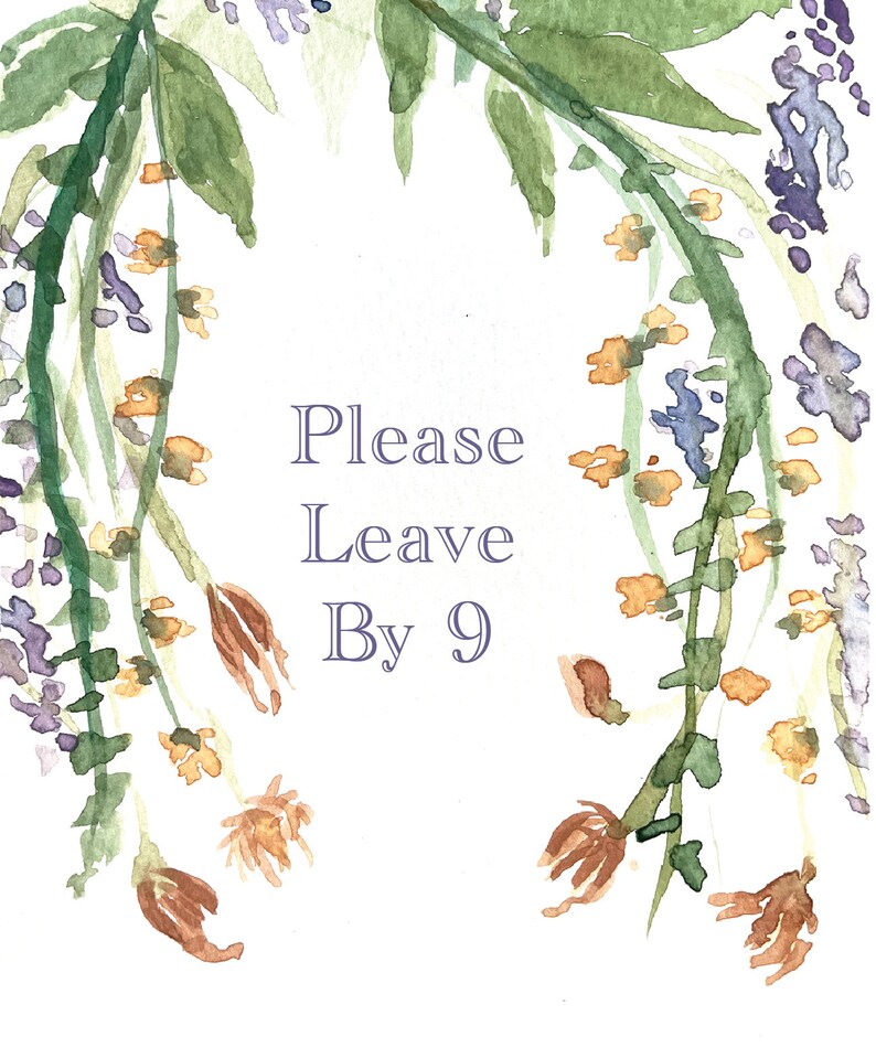 Wildflower Watercolor Home Decor Print Please Leave By 9 image 2